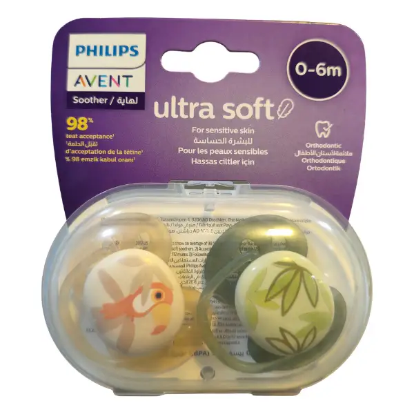 philips-avent-ultra-soft-pacifier-0-6-months-parrot